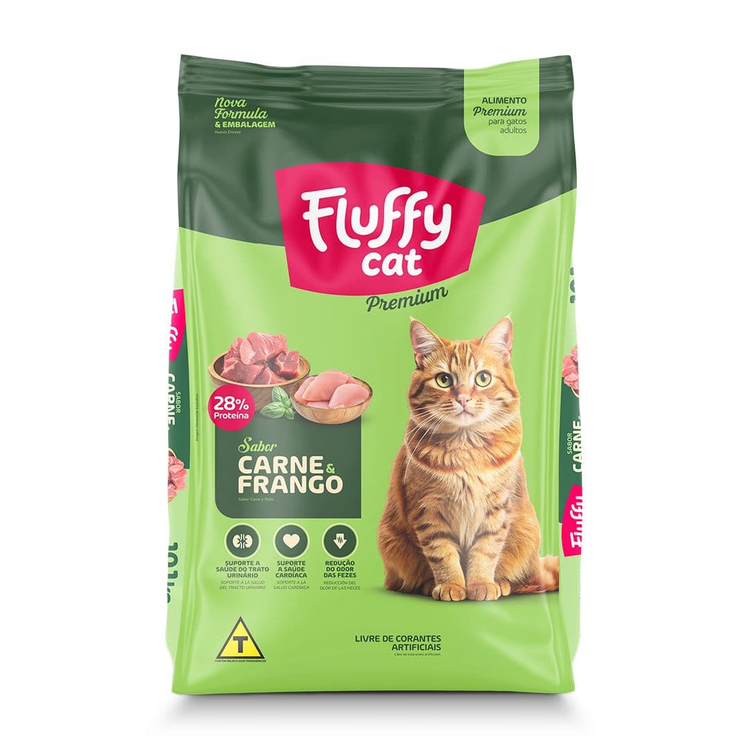 Fluffy Cat Premium Adultos - Carne e Frango